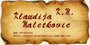 Klaudija Maletković vizit kartica